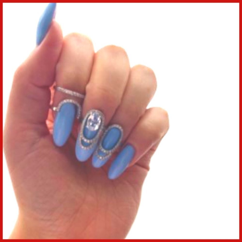 3/$15 BUNDLE Crystal Nail/Finger Tip Ring Gold and White Crystal Semi Adjustable